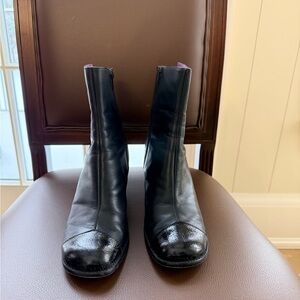 Taryn Rose Black Leather Ankle Boots US 8.5